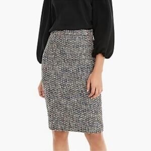 J. Crew No. 2 Pencil Pencil Skirt Black Metallic Tweed Size 6